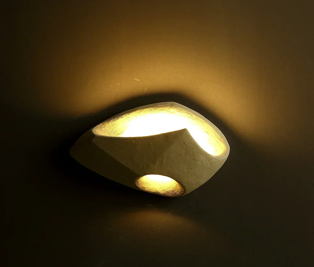 Minimalist Wall Sconce  Sculptural Cement Design - Product detail 9