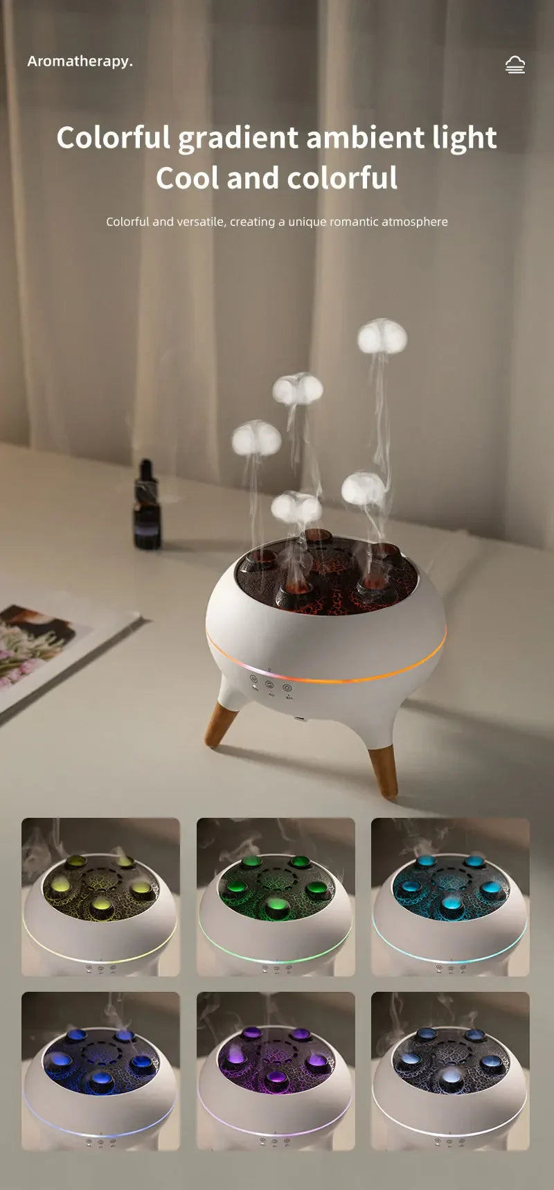 Smart Essential Oil Diffuser  Jellyfish Design With Remote Control - Product detail 13