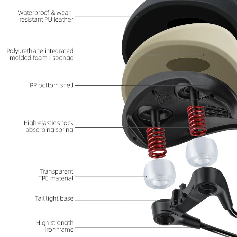 Ergonomic Bicycle Saddle  Hollow Core Shock-Absorbing Design - Detailed view