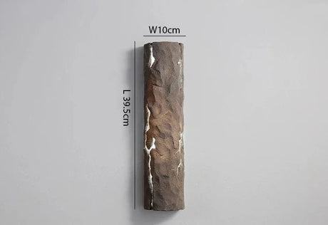 Modern Outdoor Wall Light  Textured Stone Resin with Gold Accents - Product detail 8