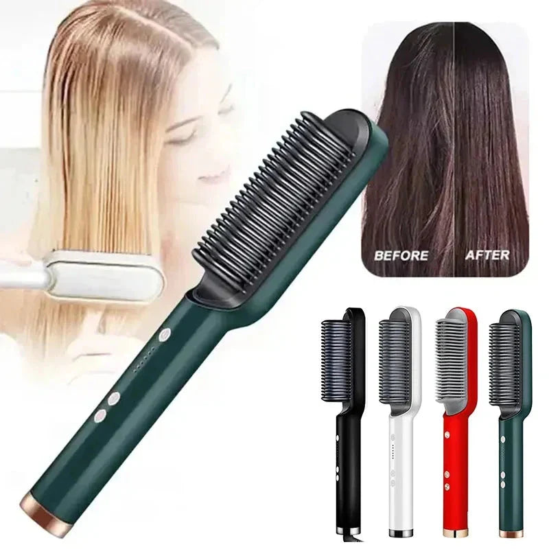 Professional Hair Styling Brush  Ceramic Ionic Straightener - Product showcase