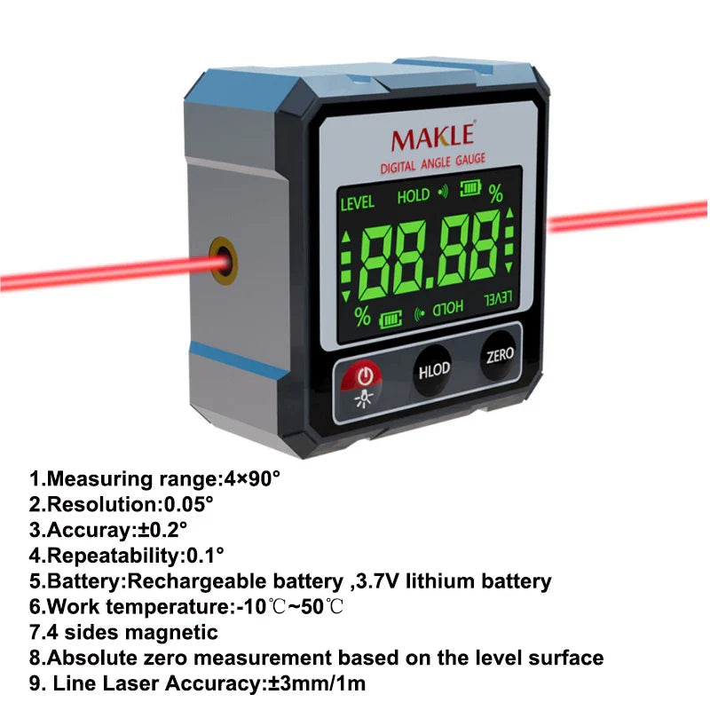 Digital Angle Finder  360 Magnetic Laser Level - Product detail 7