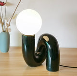Modern Spiral Table Lamp  Metallic Red Glass Globe Design - Product detail 15