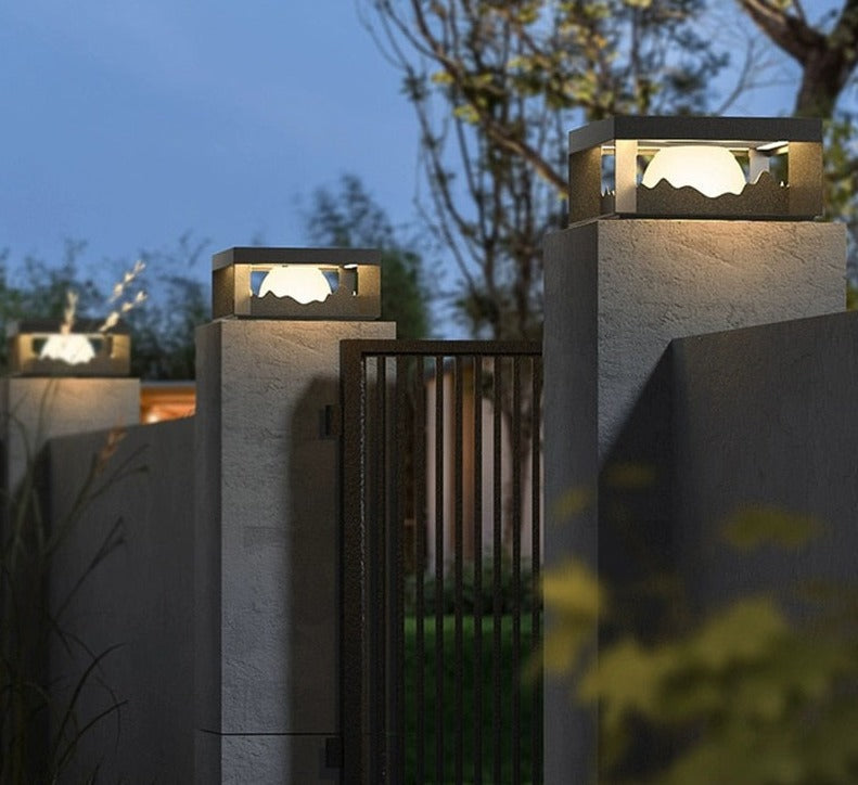 Modern Solar Wall Light  Cube Frame Mountain Silhouette - Product detail 4