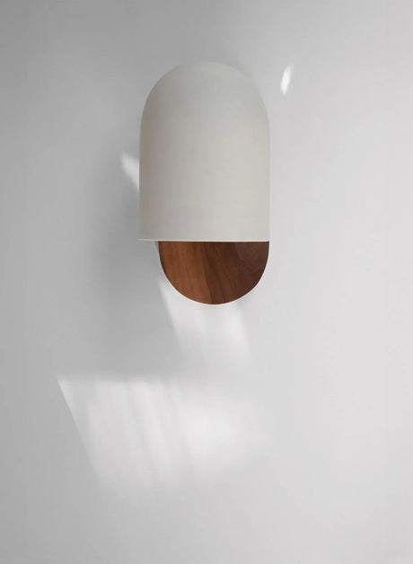Modern Wall Lamp  Walnut Wood with White Shade - Product detail 10