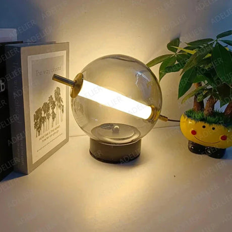 Modern Glass Table Lamp  LED Globe Design - Product showcase