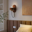 Modern Spherical Wall Lamp  Walnut Wood Globe Design - Product example