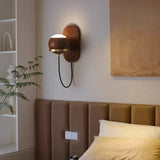 Modern Spherical Wall Lamp  Walnut Wood Globe Design - Product example