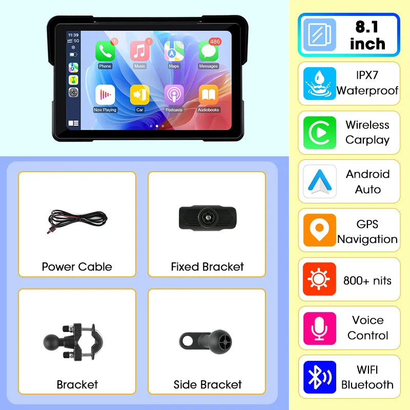 Smart Motorcycle Display  IPX7 Waterproof CarPlay Android Auto - Product detail 16