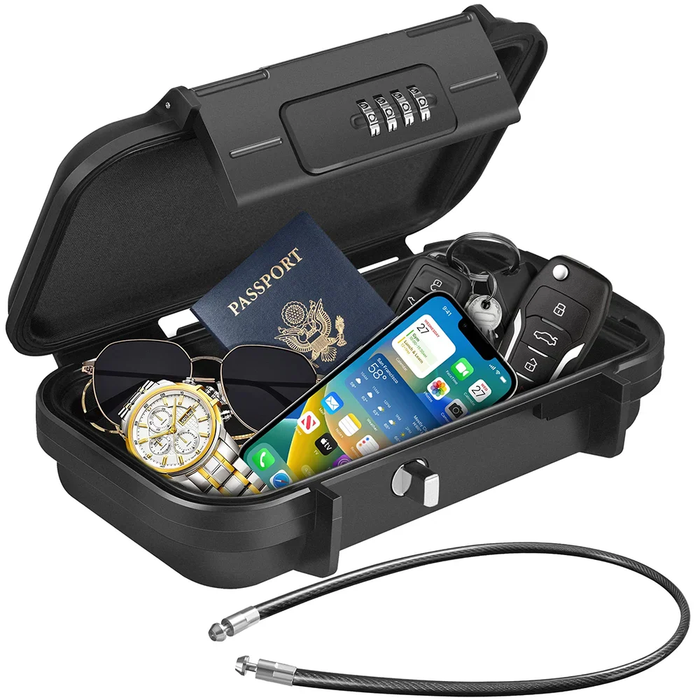 Portable Security Safe Box  Waterproof Travel Valuables Storage - Product showcase