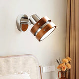 Modern Wall Lamp  Brown Leather Chrome Accent - Detailed view
