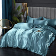 Luxury Satin Bedding Set  Silky Smooth Duvet Cover  Pillowcases - Detailed view