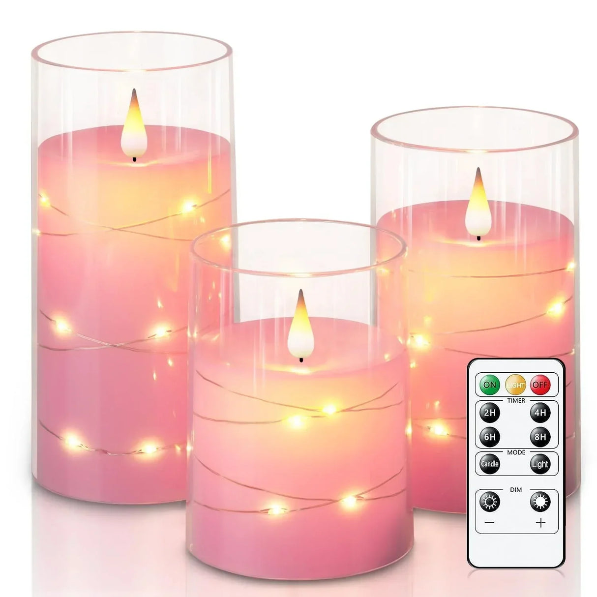LED Flameless Candles  Glass-Encased Red Wax Design - Product detail 10
