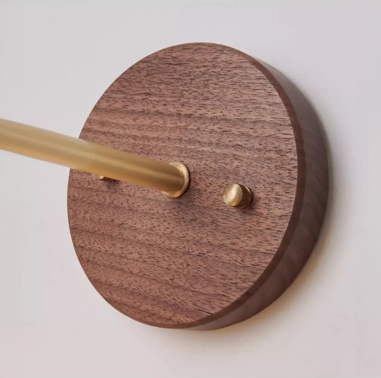 Modern Wall Lamp  Walnut Wood  Brass Fixture - Product detail 9
