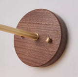 Modern Wall Lamp  Walnut Wood  Brass Fixture - Product detail 9