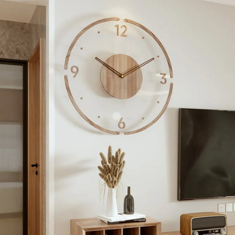 Scandinavian Wall Clock  Minimalist Wood Design - Product detail 6
