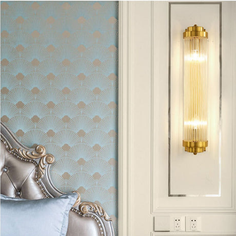 Art Deco Wall Sconce  Gold Crystal Glass Rod Design - Product detail 4