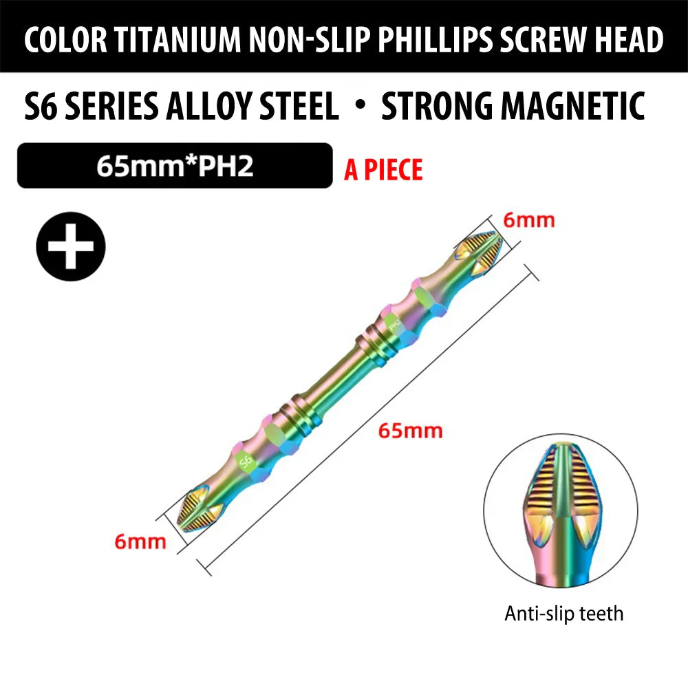Professional Phillips Screwdriver Bit Set  Rainbow Titanium Steel Impact Bits - Product detail 15