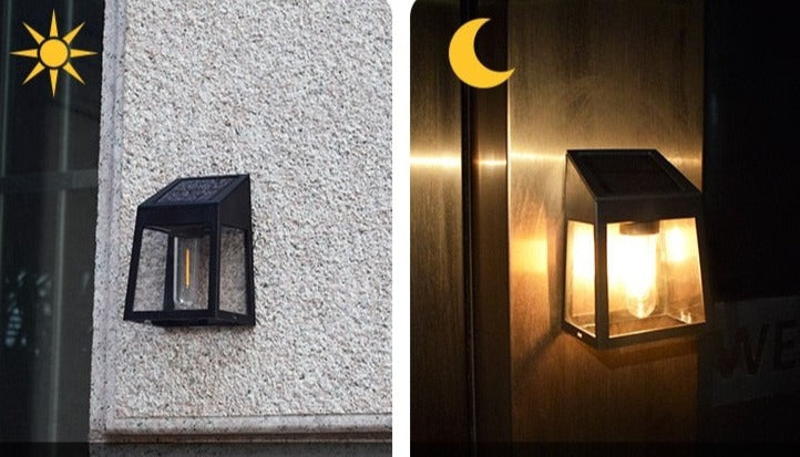 Solar Outdoor Wall Light  Modern Black Metal Frame - Product detail 7