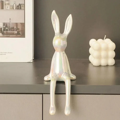 Modern Rabbit Figurine  Gold Metallic Shelf Decor - Product detail 7