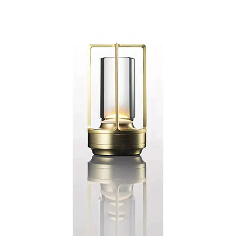 Modern LED Table Lamp  Glass Cylinder Metal Frame Design - Product detail 6