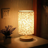 Minimalist Table Lamp  Natural Wood Base with Linen Shade - Product detail 4