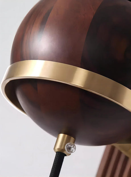 Modern Spherical Wall Lamp  Walnut Wood Globe Design - Product detail 12