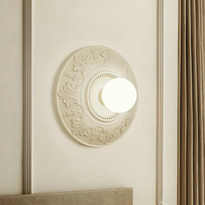 Vintage Ceiling Light  Ornate Floral Relief Pattern - Detailed view