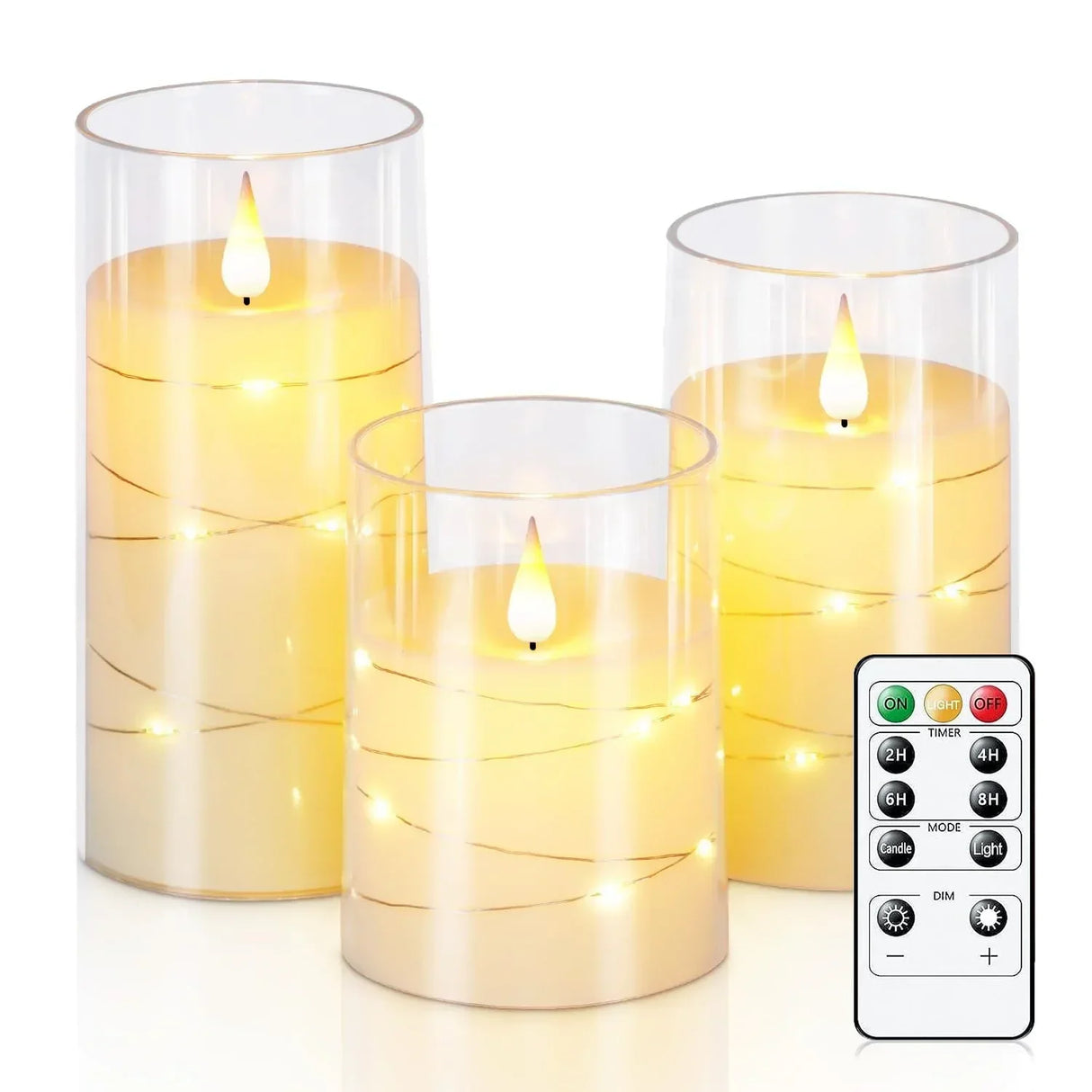 LED Flameless Candles  Glass-Encased Red Wax Design - Product detail 6