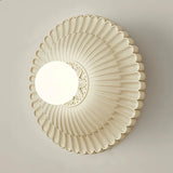 Modern French Wall Light  Fluted Milk White Design - Detailed view