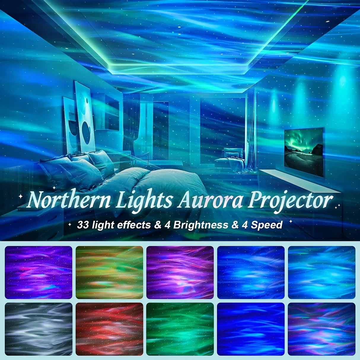 Aurora Night Light Projector  Remote Control LED Galaxy Effects - Product detail 7