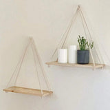 Hanging Wall Shelf  Natural Wood with Hemp Rope - Product detail 4