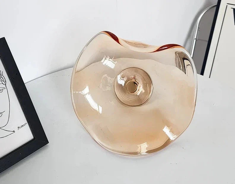 Modern Glass Wall Light  Sculptural Stone Design - Detailed view