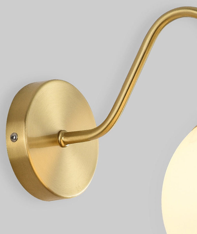 Scandinavian Globe Wall Light  Brass Finish with Adjustable Arm - Product detail 15