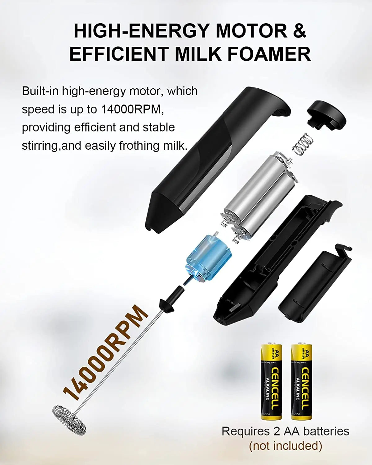 Electric Milk Frother  Professional Handheld Coffee Whisk - Product detail 12