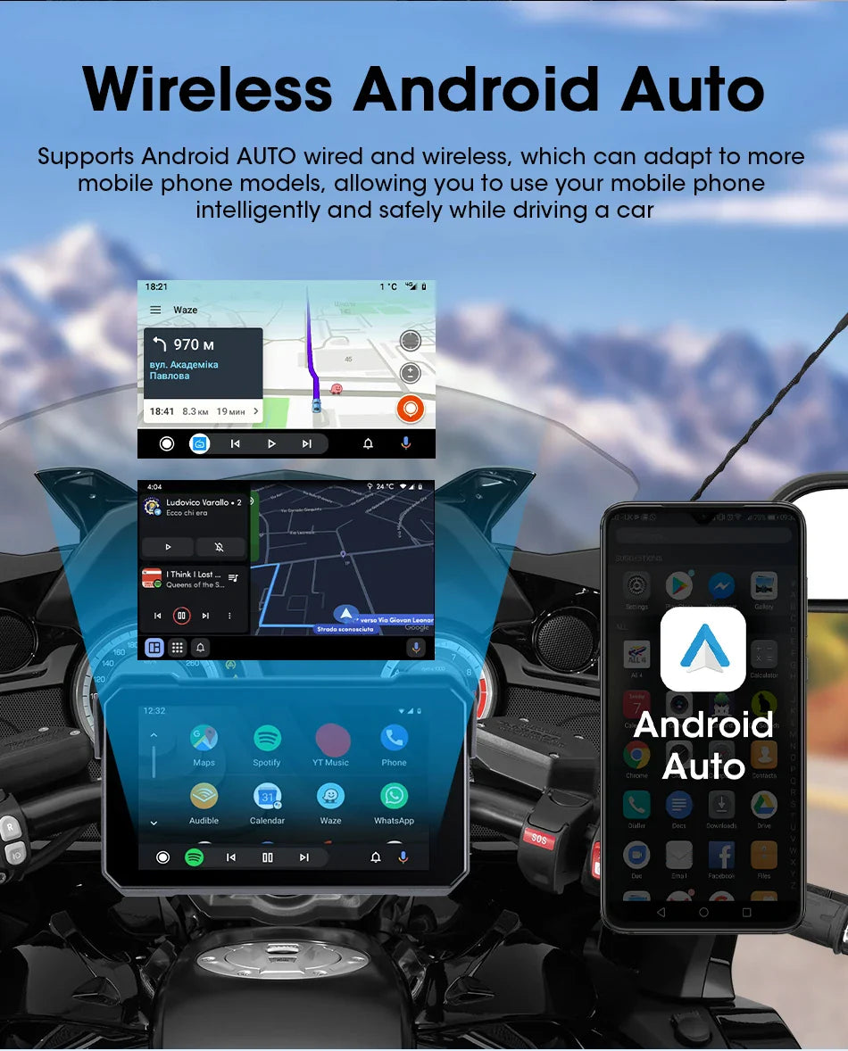 Smart Motorcycle Display  IPX7 Waterproof CarPlay Android Auto - Product detail 10