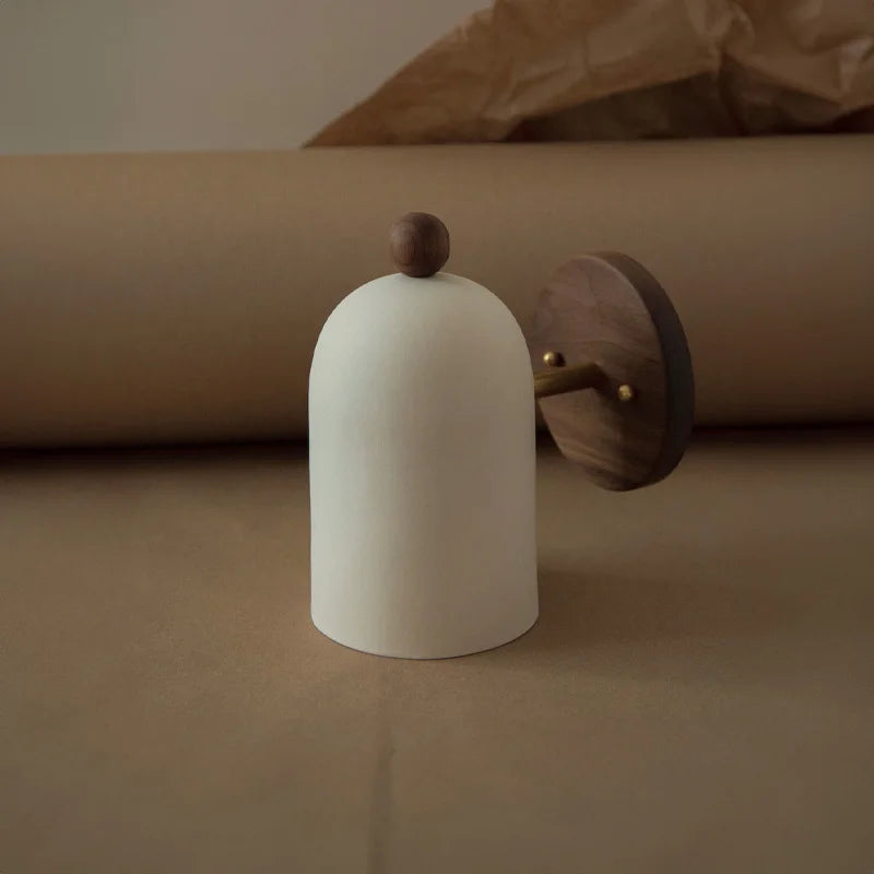 Modern Wall Lamp  Walnut Wood with White Shade - Product detail 6