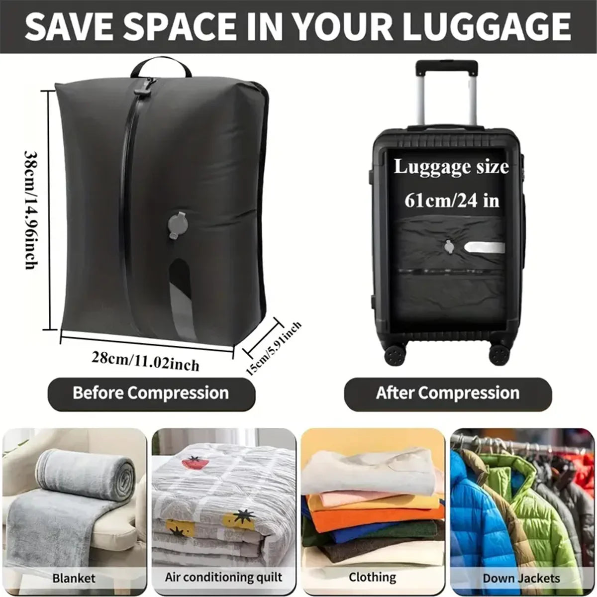 Travel Compression Storage Bags  TPU Waterproof Space Saver - Product detail 4