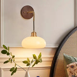 Modern Wall Lamp  Walnut Wood  Brass Fixture - Product detail 5