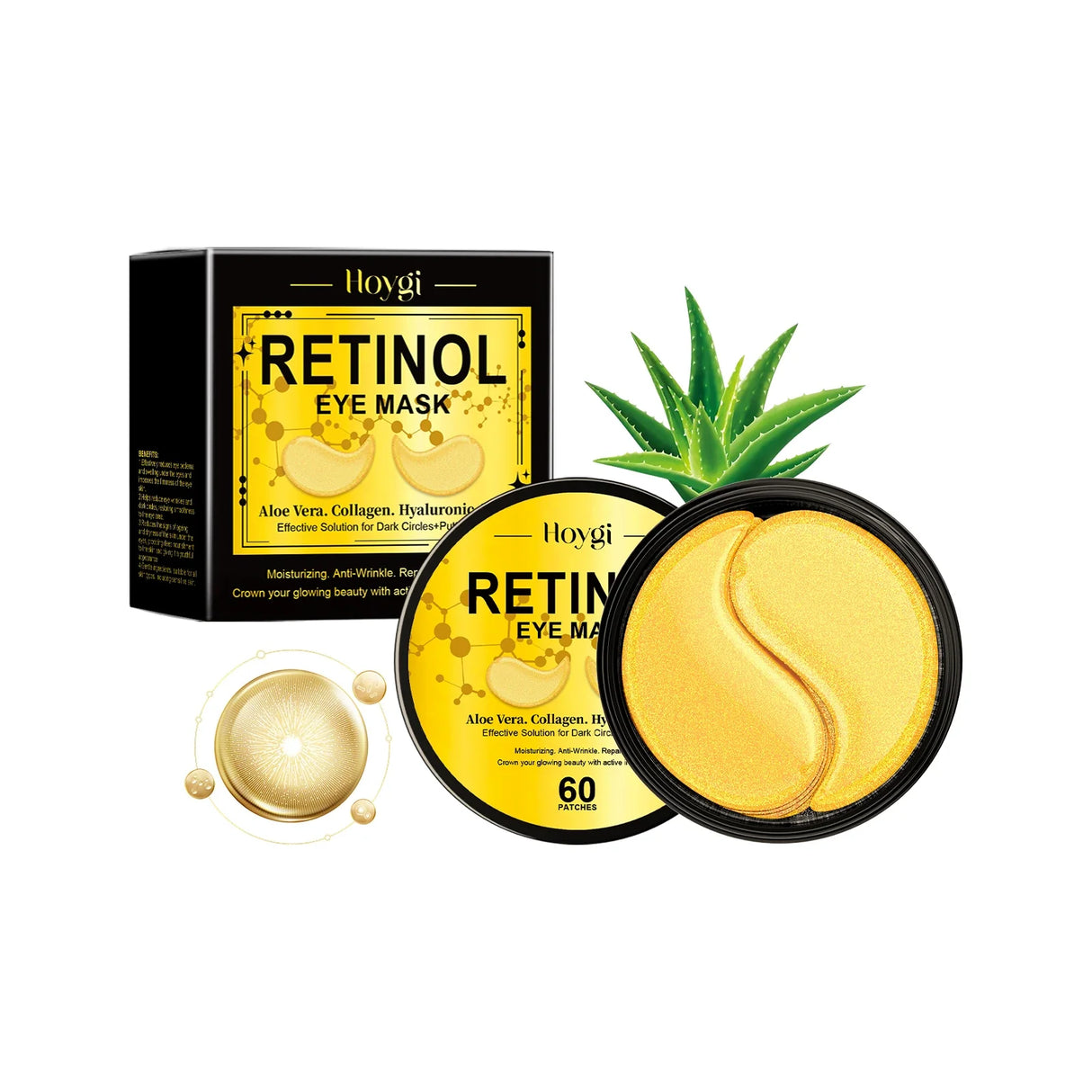 Retinol Eye Mask  Collagen  Aloe Vera Complex - Product showcase