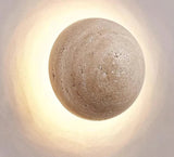 Travertine Wall Light  Natural Stone Half-Round Design - Detailed view