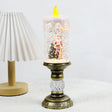 Christmas LED Candle Holder  Vintage Brass Base With Snow Globe Design - Product detail 5