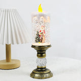 Christmas LED Candle Holder  Vintage Brass Base With Snow Globe Design - Product detail 5