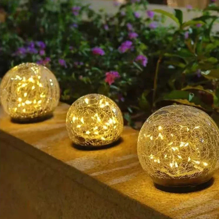 Solar Garden Globe Light  Crackled Glass Sphere Design - Product detail 6