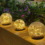 Solar Garden Globe Light  Crackled Glass Sphere Design - Product detail 6