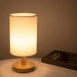 Minimalist Table Lamp  Natural Wood Base with Linen Shade - Product detail 7