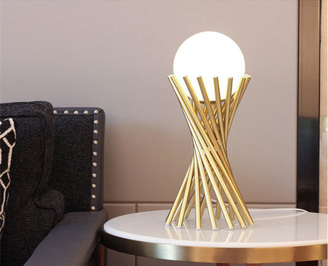 Modern Table Lamp  Twisted Gold Metal Design - Product detail 12