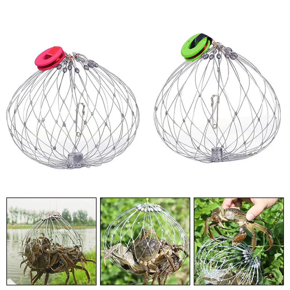 Collapsible Fishing Trap Net  Stainless Steel Mesh Design - Detailed view