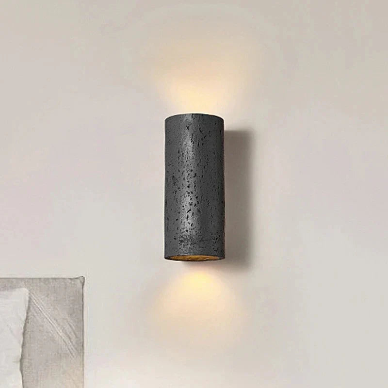 Industrial Wall Light  Cement Cylinder Design - Detailed view