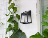 Solar Outdoor Wall Light  Modern Black Metal Frame - Detailed view